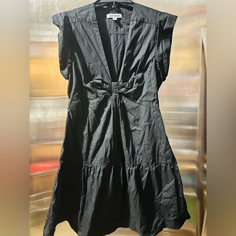 Steve Madden Elegant Black Midi Dress